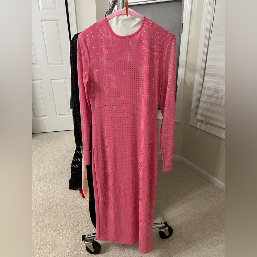 Pink rhinestone dress